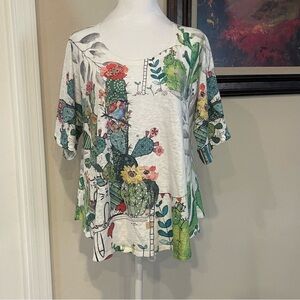 Floral Cactus Print Women's Top